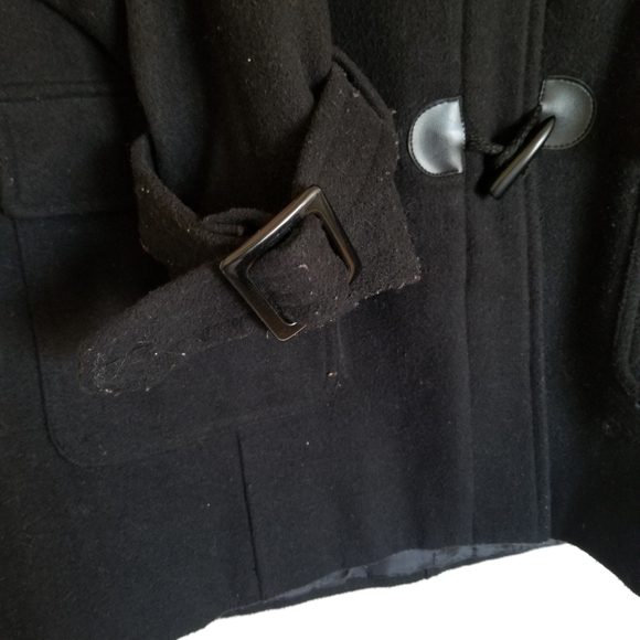 Michael P Hooded Black Wool Coat Size 2X - Picture 7 of 8